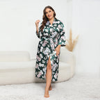 Floral Satin Kimono Robe