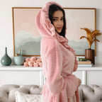 Ruffle Trim Plush Robe