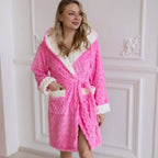 Hooded Plush Short Robe