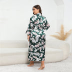 Floral Satin Kimono Robe