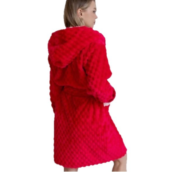 Hooded Plush Short Robe